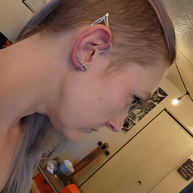 Elf ear cuff silver, Elven ear wrap no piercing